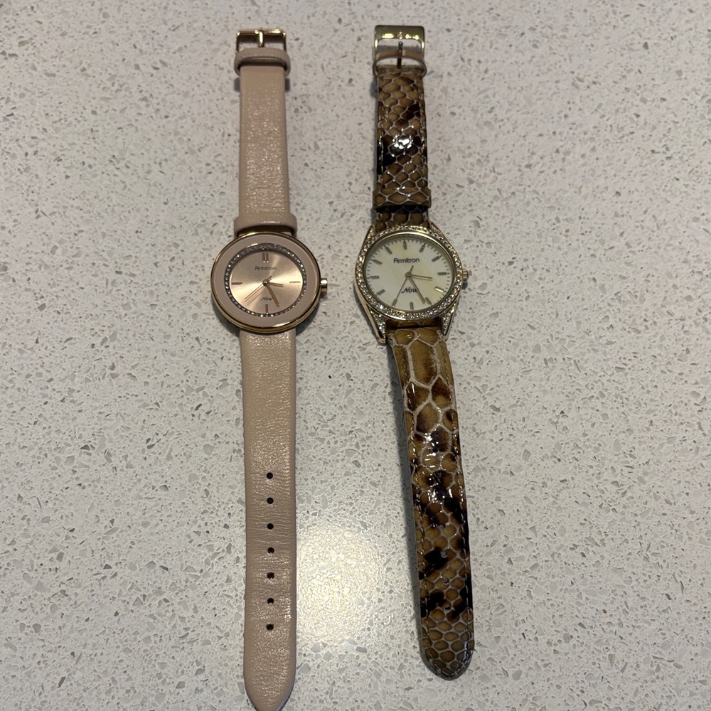 Armitron Women's Watches - Beige and Brown Snakeskin set of 2
